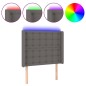 vidaXL Cabecero con LED cuero sintético gris 93x16x118/128cm vidaXL Cabecero con LED cuero sintético gris 93x16x118/128cm