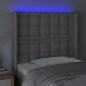 vidaXL Cabecero con LED cuero sintético gris 83x16x118/128cm vidaXL Cabecero con LED cuero sintético gris 83x16x118/128cm