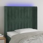 vidaXL Cabecero con LED de terciopelo verde oscuro 93x16x118/128 cm vidaXL Cabecero con LED de terciopelo verde oscuro 93x16x118/128 cm