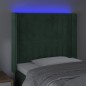 vidaXL Cabecero con LED de terciopelo verde oscuro 93x16x118/128 cm vidaXL Cabecero con LED de terciopelo verde oscuro 93x16x118/128 cm