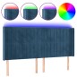 vidaXL Cabecero con LED de terciopelo azul oscuro 163x16x118/128 cm vidaXL Cabecero con LED de terciopelo azul oscuro 163x16x118/128 cm