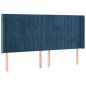 vidaXL Cabecero con LED de terciopelo azul oscuro 163x16x118/128 cm vidaXL Cabecero con LED de terciopelo azul oscuro 163x16x118/128 cm