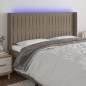 vidaXL Cabecero con LED de tela gris taupe 183x16x118/128 cm vidaXL Cabecero con LED de tela gris taupe 183x16x118/128 cm