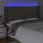 vidaXL Cabecero con LED de tela gris taupe 183x16x118/128 cm vidaXL Cabecero con LED de tela gris taupe 183x16x118/128 cm