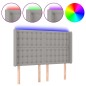 vidaXL Cabecero con LED de tela gris claro 147x16x118/128 cm