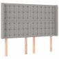 vidaXL Cabecero con LED de tela gris claro 147x16x118/128 cm