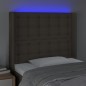 vidaXL Cabecero con LED de tela gris taupe 93x16x118/128 cm vidaXL Cabecero con LED de tela gris taupe 93x16x118/128 cm