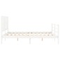 vidaXL Estructura de cama con cabecero madera maciza blanco 160x200 cm