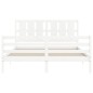 vidaXL Estructura de cama con cabecero madera maciza blanco 160x200 cm