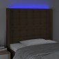 vidaXL Cabecero con LED de tela marrón oscuro 103x16x118/128 cm vidaXL Cabecero con LED de tela marrón oscuro 103x16x118/128 cm