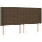 vidaXL Cabecero con LED de tela marrón oscuro 203x16x118/128 cm vidaXL Cabecero con LED de tela marrón oscuro 203x16x118/128 cm