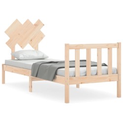 vidaXL Estructura de cama individual con cabecero madera maciza