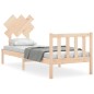 vidaXL Estructura de cama individual con cabecero madera maciza vidaXL Estructura de cama individual con cabecero madera maciza