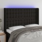 vidaXL Cabecero con LED de tela negro 147x16x118/128 cm vidaXL Cabecero con LED de tela negro 147x16x118/128 cm