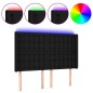 vidaXL Cabecero con LED de tela negro 147x16x118/128 cm vidaXL Cabecero con LED de tela negro 147x16x118/128 cm