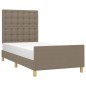 vidaXL Estructura de cama con cabecero de tela gris taupe 80x200 cm