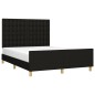 vidaXL Estructura de cama con cabecero de tela negro 140x190 cm vidaXL Estructura de cama con cabecero de tela negro 140x190 cm