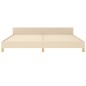 vidaXL Estructura de cama con cabecero de tela color crema 200x200 cm vidaXL Estructura de cama con cabecero de tela color crema 200x200 cm