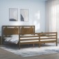 vidaXL Estructura cama y cabecero madera maciza marrón miel 200x200 cm vidaXL Estructura cama y cabecero madera maciza marrón miel 200x200 cm