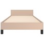 vidaXL Estructura de cama cabecero cuero sintético capuchino 100x200cm vidaXL Estructura de cama cabecero cuero sintético capuchino 100x200cm