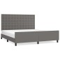 vidaXL Estructura de cama con cabecero cuero sintético gris 160x200cm vidaXL Estructura de cama con cabecero cuero sintético gris 160x200cm