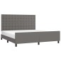 vidaXL Estructura de cama con cabecero cuero sintético gris 160x200cm vidaXL Estructura de cama con cabecero cuero sintético gris 160x200cm