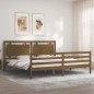 vidaXL Estructura cama y cabecero madera maciza marrón miel 200x200 cm vidaXL Estructura cama y cabecero madera maciza marrón miel 200x200 cm