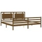 vidaXL Estructura cama y cabecero madera maciza marrón miel 200x200 cm vidaXL Estructura cama y cabecero madera maciza marrón miel 200x200 cm
