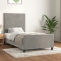 vidaXL Estructura de cama con cabecero terciopelo gris claro 90x200 cm