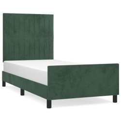 vidaXL Estructura cama con cabecero terciopelo verde oscuro 80x200 cm