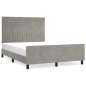 vidaXL Estructura de cama con cabecero terciopelo gris claro 140x190cm vidaXL Estructura de cama con cabecero terciopelo gris claro 140x190cm