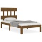vidaXL Estructura de cama con cabecero madera maciza marrón miel vidaXL Estructura de cama con cabecero madera maciza marrón miel