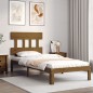 vidaXL Estructura de cama con cabecero madera maciza marrón miel vidaXL Estructura de cama con cabecero madera maciza marrón miel