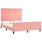 vidaXL Estructura de cama con cabecero de terciopelo rosa 140x190 cm vidaXL Estructura de cama con cabecero de terciopelo rosa 140x190 cm