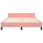 vidaXL Estructura de cama con cabecero de terciopelo rosa 140x190 cm vidaXL Estructura de cama con cabecero de terciopelo rosa 140x190 cm