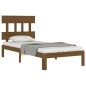 vidaXL Estructura de cama con cabecero madera maciza marrón miel vidaXL Estructura de cama con cabecero madera maciza marrón miel
