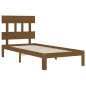 vidaXL Estructura de cama con cabecero madera maciza marrón miel vidaXL Estructura de cama con cabecero madera maciza marrón miel