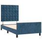 vidaXL Estructura cama con cabecero terciopelo azul oscuro 90x200 cm vidaXL Estructura cama con cabecero terciopelo azul oscuro 90x200 cm