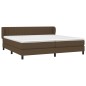vidaXL Cama box spring con colchón tela marrón oscuro 200x200 cm vidaXL Cama box spring con colchón tela marrón oscuro 200x200 cm