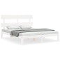 vidaXL Estructura de cama con cabecero madera maciza blanco 160x200 cm vidaXL Estructura de cama con cabecero madera maciza blanco 160x200 cm