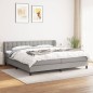 vidaXL Cama box spring con colchón tela gris claro 200x200 cm vidaXL Cama box spring con colchón tela gris claro 200x200 cm