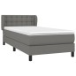 vidaXL Cama box spring con colchón tela gris oscuro 100x200 cm vidaXL Cama box spring con colchón tela gris oscuro 100x200 cm
