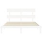 vidaXL Estructura de cama con cabecero madera maciza blanco 160x200 cm vidaXL Estructura de cama con cabecero madera maciza blanco 160x200 cm