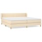 vidaXL Cama box spring con colchón tela color crema 200x200 cm vidaXL Cama box spring con colchón tela color crema 200x200 cm