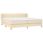 vidaXL Cama box spring con colchón tela color crema 200x200 cm vidaXL Cama box spring con colchón tela color crema 200x200 cm