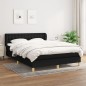 vidaXL Cama box spring con colchón tela negro 140x200 cm vidaXL Cama box spring con colchón tela negro 140x200 cm