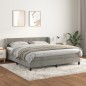 vidaXL Cama box spring con colchón terciopelo gris claro 180x200 cm vidaXL Cama box spring con colchón terciopelo gris claro 180x200 cm