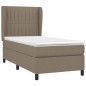 vidaXL Cama box spring con colchón tela gris taupe 90x190 cm vidaXL Cama box spring con colchón tela gris taupe 90x190 cm