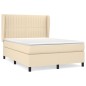vidaXL Cama box spring con colchón tela color crema 140x200 cm vidaXL Cama box spring con colchón tela color crema 140x200 cm