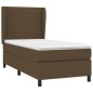 vidaXL Cama box spring con colchón tela marrón oscuro 90x200 cm vidaXL Cama box spring con colchón tela marrón oscuro 90x200 cm